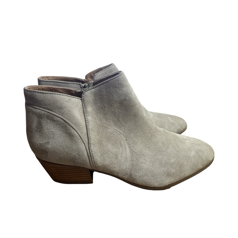 Clarks Gray suede block heal ankle boots bootie 11